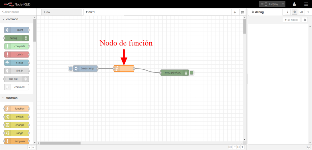 Función en Node-Red